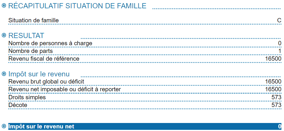 Simulateur impot